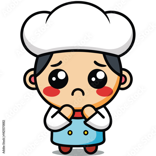 Sad chef cartoon character