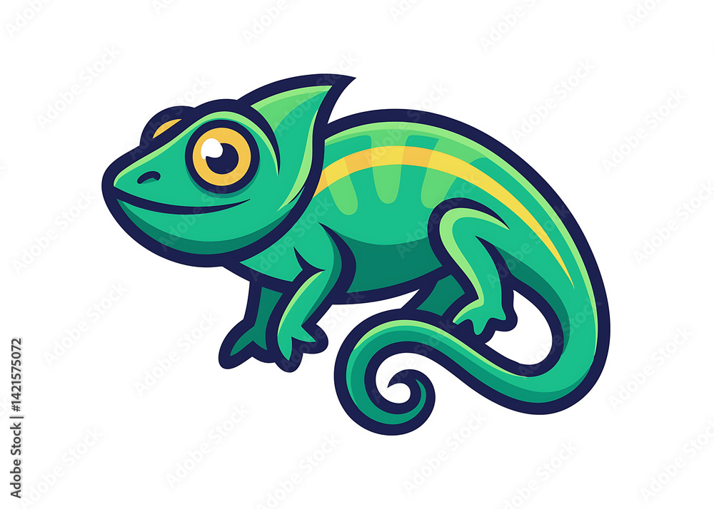 Obraz premium A Design of Chameleon mascot logo icon design, isolated on white background
