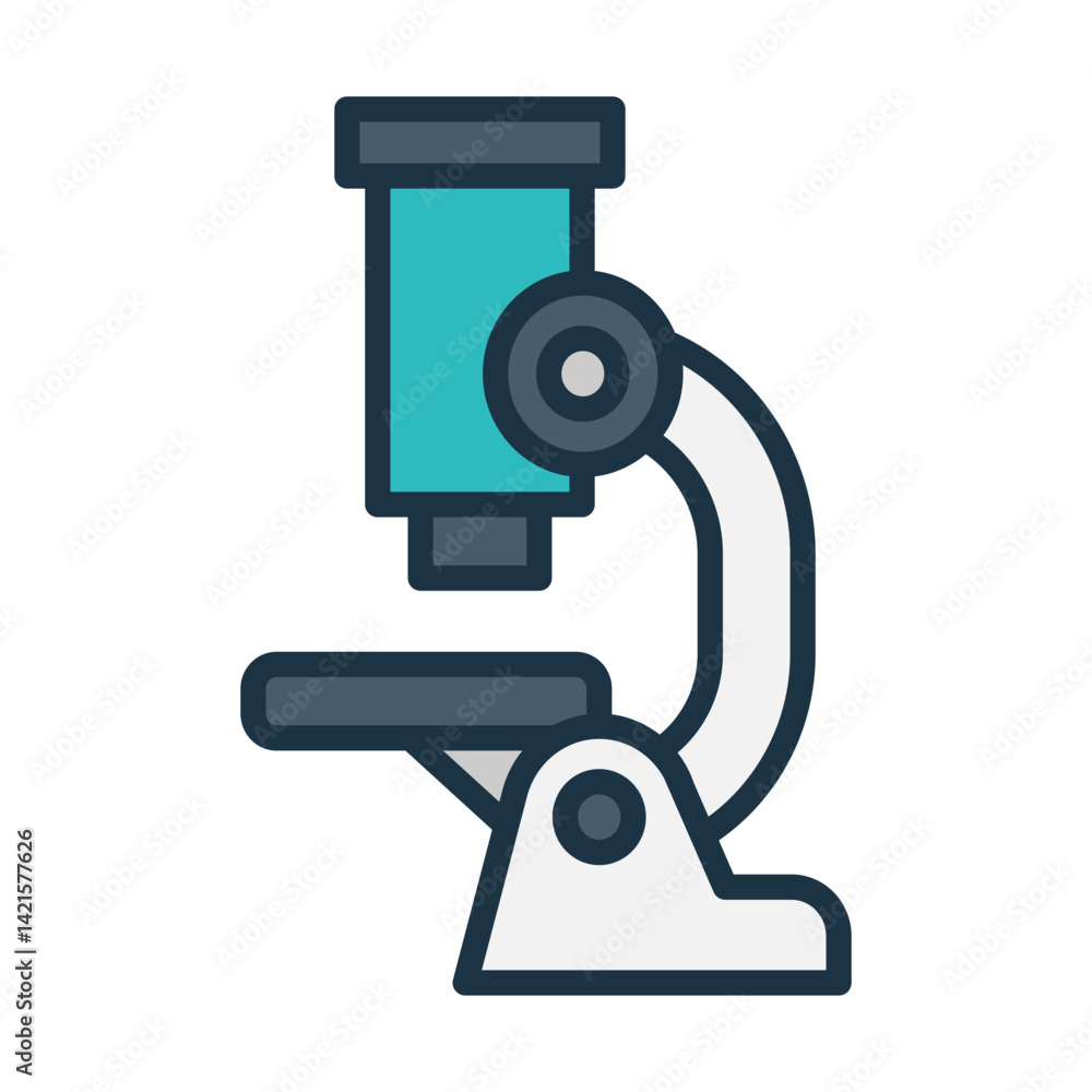 Microscope icon in solid line style. Modern and minimalist health icon Microscope icon in solid line style. Modern and minimalist health icon