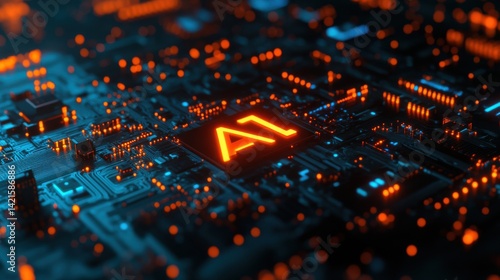 Abstract Technology Background Featuring Circuit Board with A1 Symbol
