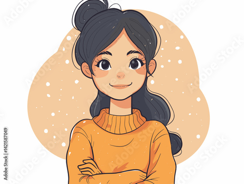 beautiful and young woman with winter clothes character vector illustration desing

