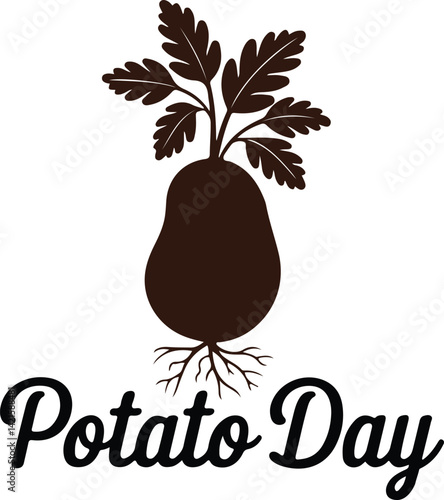 International potato day of Vector Illustration | national potato day celebration | creative concepts of raw potato | National Potato Day Icon with Smiling Cartoon Potato Illustration
