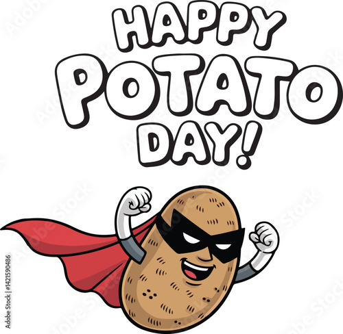 International potato day of Vector Illustration | national potato day celebration | creative concepts of raw potato | National Potato Day Icon with Smiling Cartoon Potato Illustration