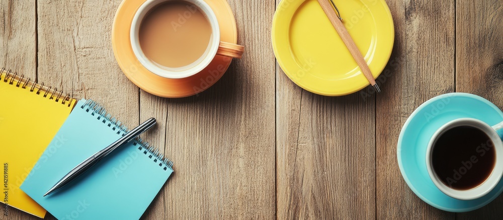 Cozy Workspace with Coffee and Notes