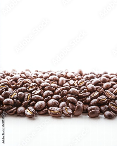 Close-up of luxurious coffee beans showcasing their unique texture and rich color in natural light