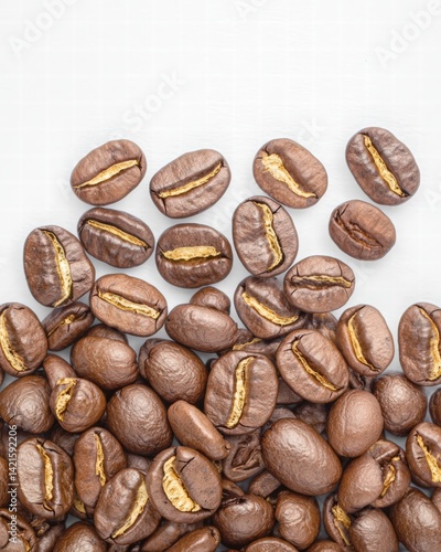 Freshly roasted coffee beans piled together with rich aroma ready for brewing and enjoying