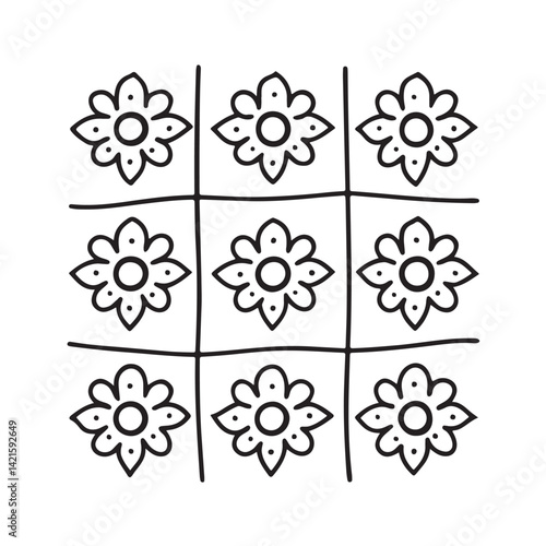 Comfy Patterns Coloring Pages for Adults and Kids, Bold and Easy Coloring Page, Simple and Big Designs, Line Art Victor Illustration, Black and White