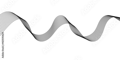 Digital frequency track equalizer.Abstract wave element for design.Stylized line art background. Vector illustration
