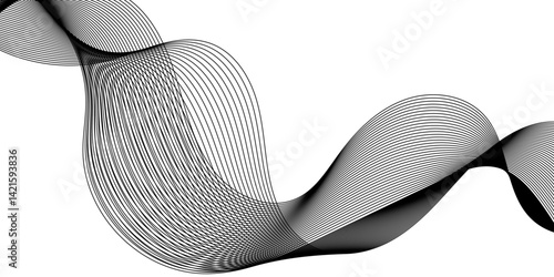 Digital frequency track equalizer.Abstract wave element for design.Stylized line art background. Vector illustration
