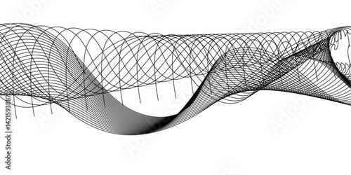 Digital frequency track equalizer.Abstract wave element for design.Stylized line art background. Vector illustration

