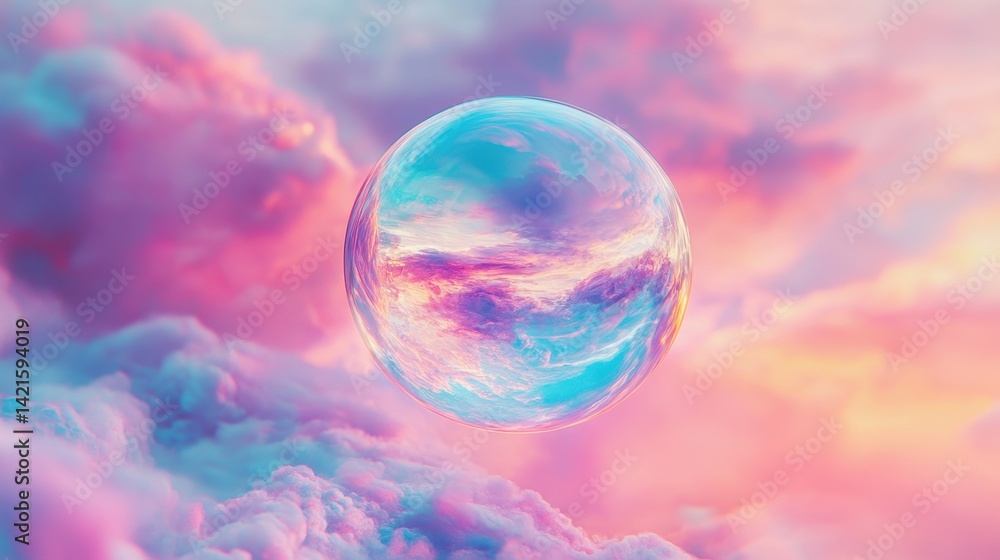 Colorful sunset over a tranquil lake reflecting a stunning celestial object and vibrant clouds in a surreal landscape Colorful sunset over a tranquil lake reflecting a stunning celestial object and vibrant clouds in a surreal landscape