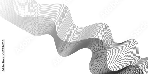  Abstract frequency sound wave lines and technology curve lines background.Abstract background with business lines background.Abstract grey wavy lines background. Digital frequency track equalizer.
