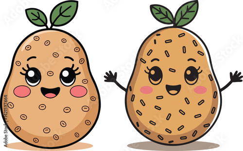 International potato day of Vector Illustration | national potato day celebration | creative concepts of raw potato | National Potato Day Icon with Smiling Cartoon Potato Illustration