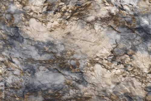 A rocky surface with a blue and brown color scheme