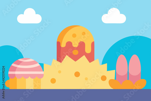 easter eggs in the sky