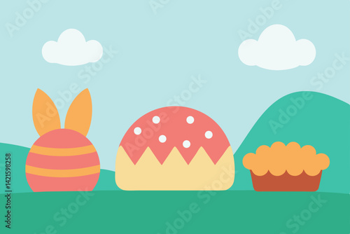 easter eggs in the grass