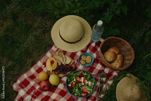 Obraz na płótnie Picnic lunch in the grass w salonie