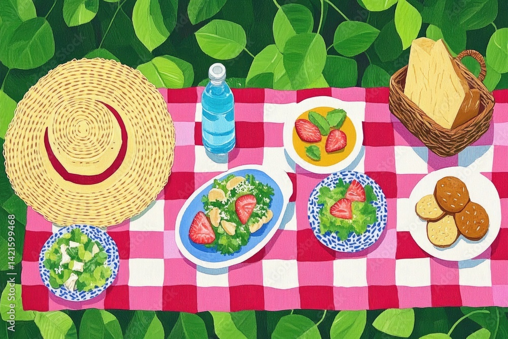 Picnic spread with various dishes