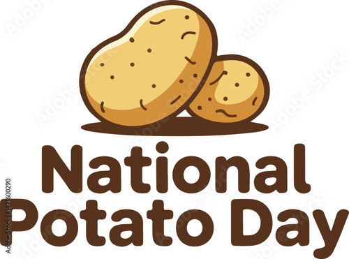 International potato day of Vector Illustration | national potato day celebration | creative concepts of raw potato | National Potato Day Icon with Smiling Cartoon Potato Illustration