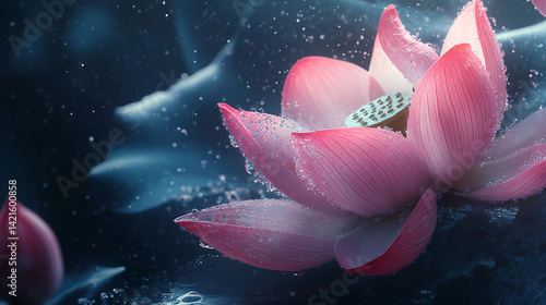serene pink lotus flower