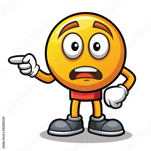Surprised Emoji Character Pointing (1)