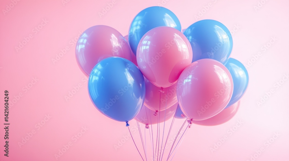A bunch of pastel pink and light blue balloons A bunch of pastel pink and light blue balloons