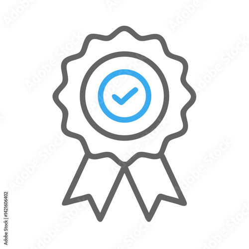 Award Ribbon Icon Representing Quality Certification and Achievement Recognition