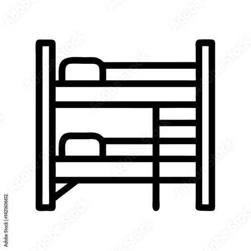 Bunk Bed Icon Representing Hostel Accommodation and Shared Sleeping Arrangement