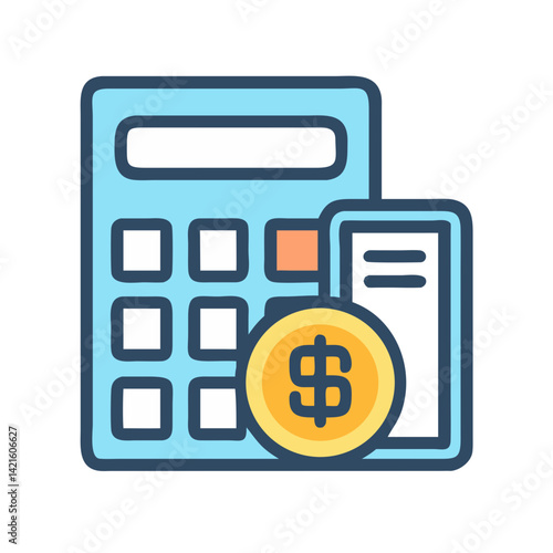 Calculator Icon Representing Financial Calculation and Budget Planning