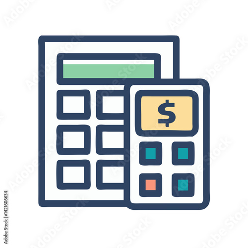Calculator Icon Representing Financial Calculation and Budget Planning