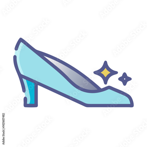 Crystal Slipper Icon Representing Fairytale Footwear and Magical Elegance