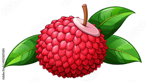 Very beautiful Red Lychee fruit isolated on white background, Fresh Red Lychee or Litchi Chinensis fruit on White Background With clipping path. 