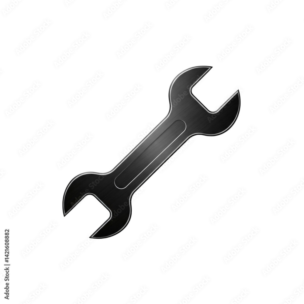 A powerful black wrench, symbol of strength, resilience, and problem-solving, ready to tackle any challenge with a sleek metallic finish. A powerful black wrench, symbol of strength, resilience, and problem-solving, ready to tackle any challenge with a sleek metallic finish.