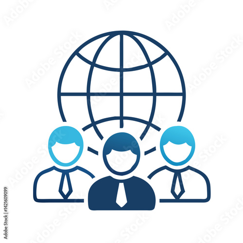 Global Team Icon Representing International Work and Collaborative Effort
