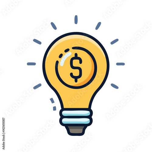 Lightbulb with Dollar Icon Representing Profitable Ideas and Financial Innovation