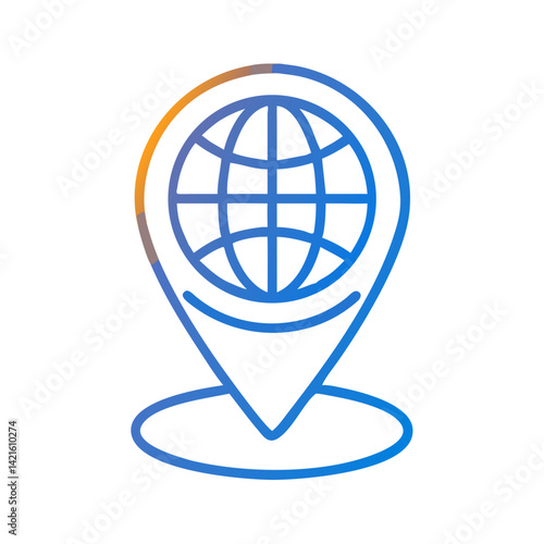 Location Pin with Globe Icon Representing Global Positioning and Worldwide Navigation