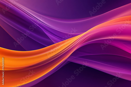 Vibrant abstract silk waves in purple and orange tones with smooth flowing texture