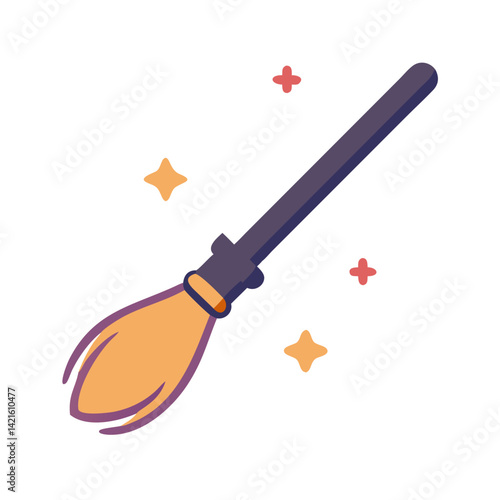 Magic Broom Icon Representing Witchcraft Transport and Enchanted Flight