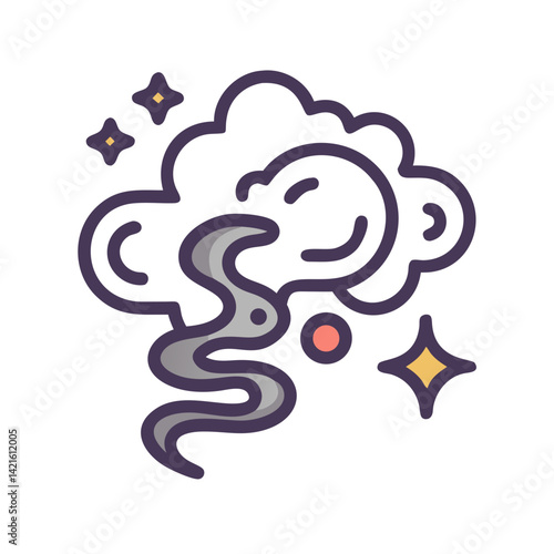 Mystic Smoke Icon Representing Enchanted Atmosphere and Magical Essence