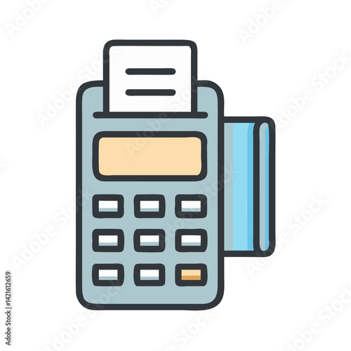 POS Terminal Icon Representing Card Payment and Digital Transaction