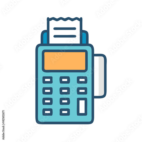 POS Terminal Icon Representing Card Payment and Digital Transaction