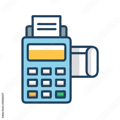 POS Terminal Icon Representing Card Payment and Digital Transaction