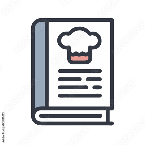 Recipe Book Icon Representing Culinary Instruction and Cooking Guide