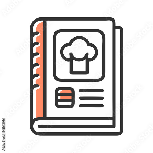 Recipe Book Icon Representing Culinary Instruction and Cooking Guide