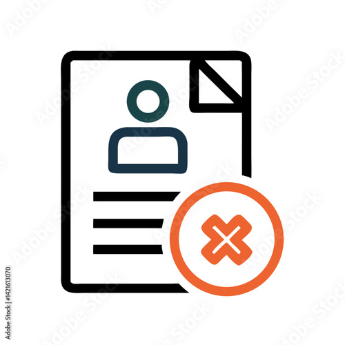 Rejected ID Document Icon Representing Unverified Identity and Access Denial