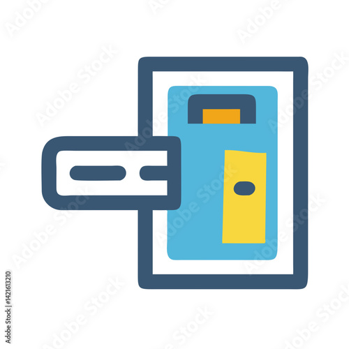 Room Card Access Icon Representing Hotel Entry and Keyless Security