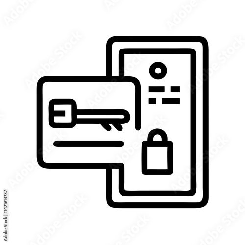 Room Card Access Icon Representing Hotel Entry and Keyless Security