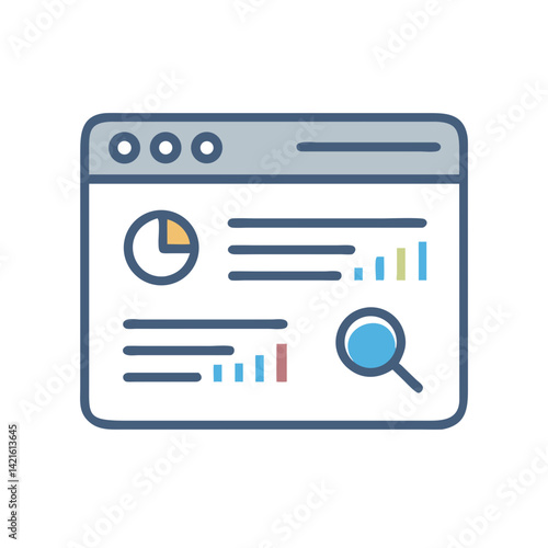 Search Engine Results Page Icon Representing SEO Performance and Web Visibility
