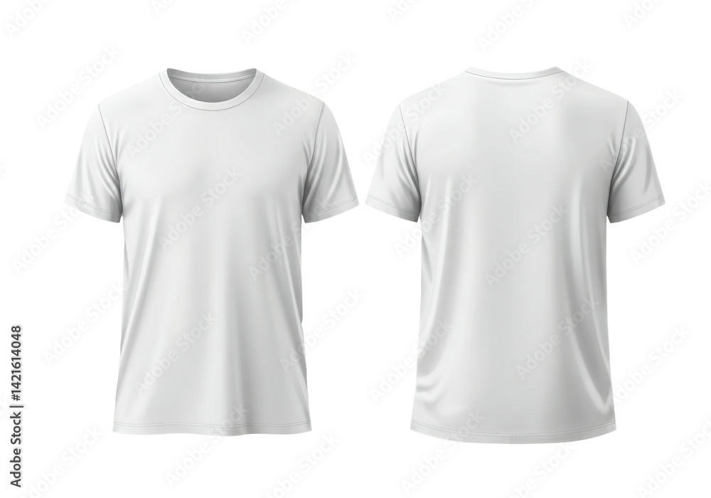 Blank white t-shirt front and back view isolated on white background Blank white t-shirt front and back view isolated on white background