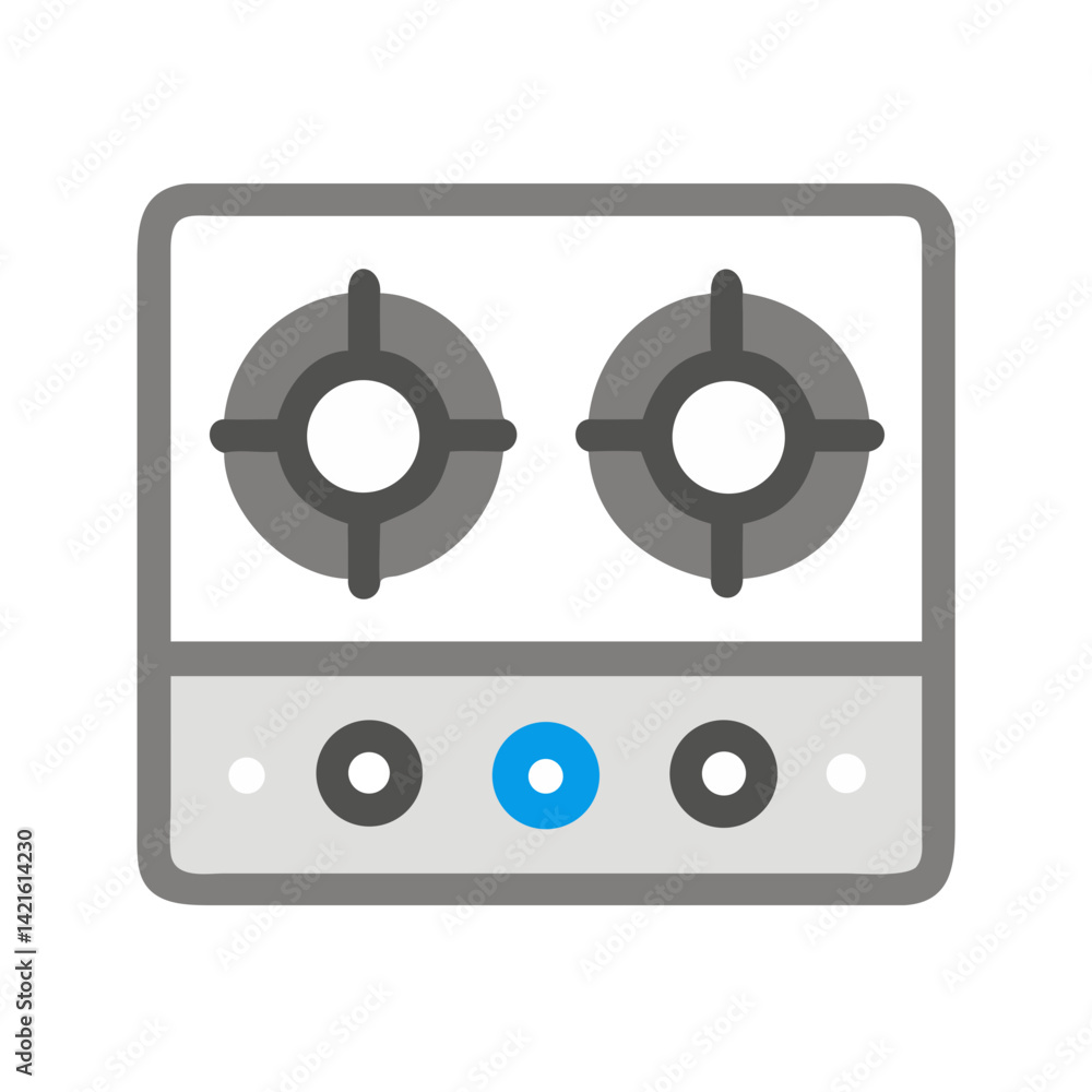 Fototapeta premium Stove Top Burner Icon Representing Cooktop Equipment and Kitchen Heating Tool